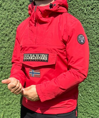 Napapijri Skidoo Taped Seams Wind Jacket Bomber Windbreaker Cherry Red Size S
