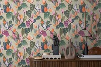 Vliestapete Floral Tropen Blumen BläTter Dschungel GrüN Lila 78210-2 (3,47€/1Qm)