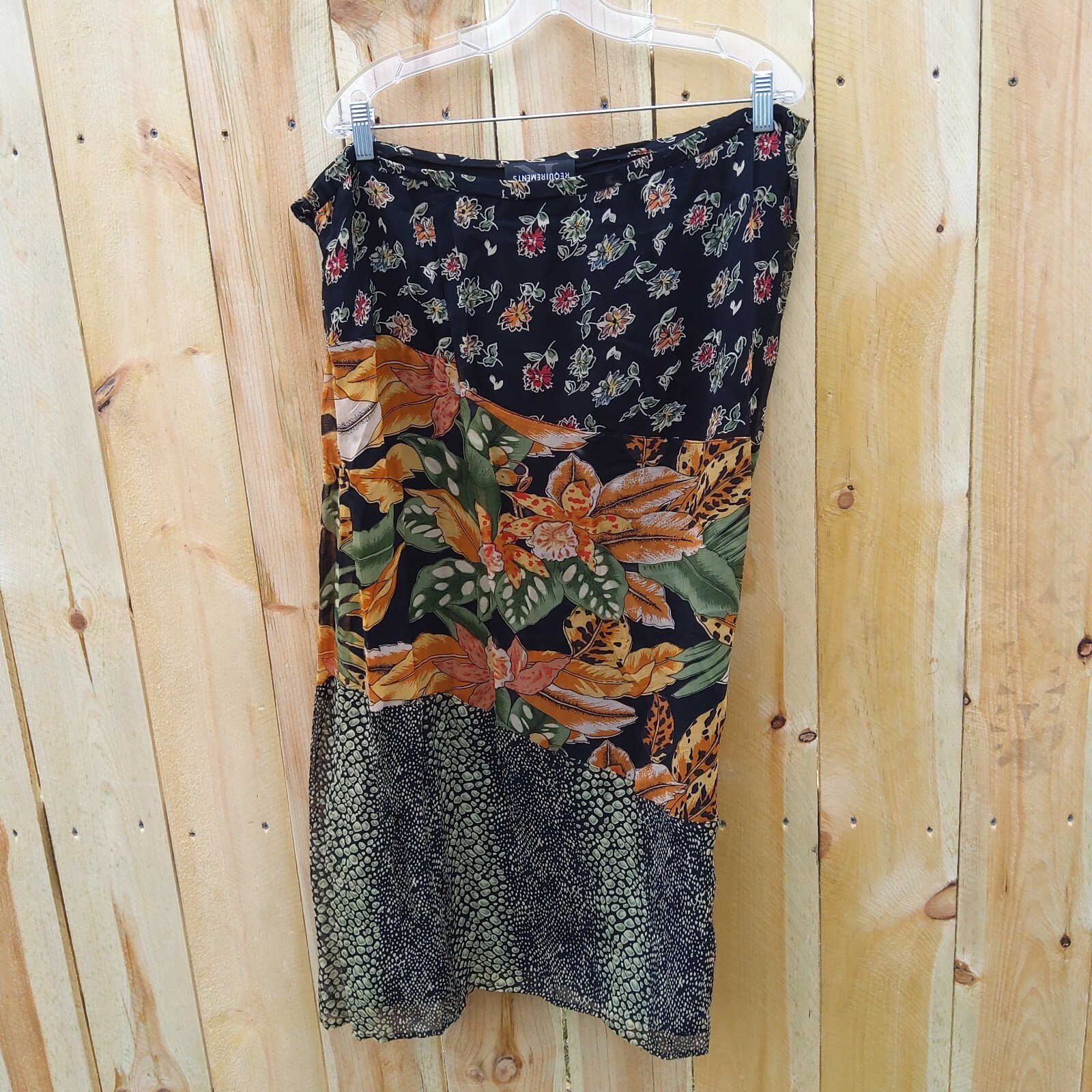 REQUIREMENTS  MULTI PATTERNED FLORAL MIDI SKIRT Xl - image 5