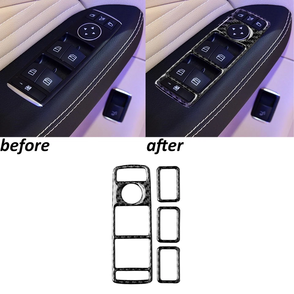 Kits completos de fibra de carbono real de 60 piezas de molduras interiores para Benz Clase C W204 2007-2014 Foto 2 de 4