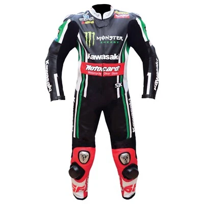 Manner Motorrad Rennen Lederkombi Sport Biker Rindsleder Anzug Leder Jacke Hose - Bild 1 von 4