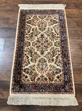 Karastan Rug 2.6 x 4 Ivory Sarouk #760 Vintage Wool Pile Original 700 Series