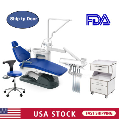 Dental Unit Chair Computer Control with Doctor Stool /3 Drawers Mobile Tool Cart
