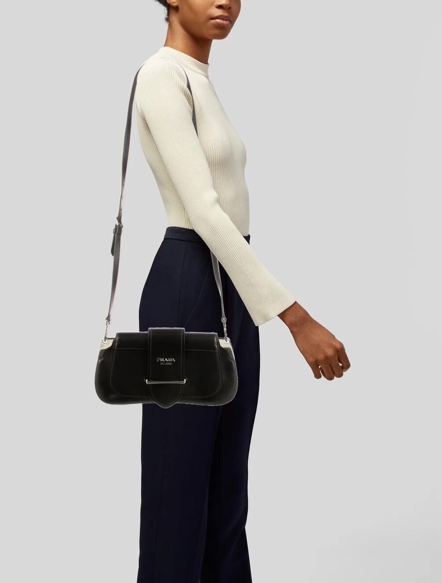 PRADA Sidonie Shoulder Bag Medium Black Leather for sale PRADA Sidonie Shoulder Bag Medium Black Leather for sale
