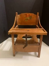 Vintage 1950's Wooden Child's Potty Chair