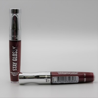 Lot of 2 RIMMEL London Stay Glossy Lip Gloss Color & Shine  #490 GRIND TIME