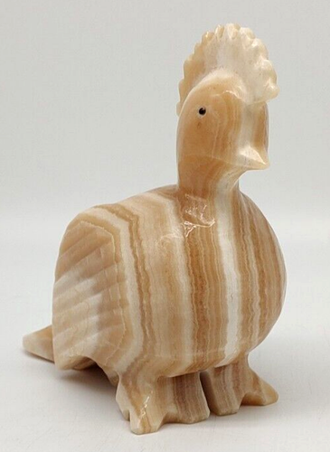 Vintage Onyx Hand Carved Chicken Hen Sculpture Figurine 6 In - Picture 6 of 15