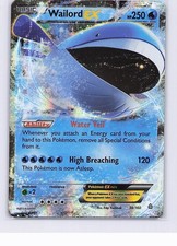WAILORD EX 38/160 HOLO EX RARE PRIMAL CLASH POKEMON LP