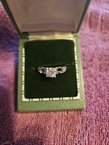 Vintage  14K White Gold Diamond Ring
