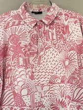 YATTA Golf Polo Shirt Men s Large Hawaiian All Over Print Performance