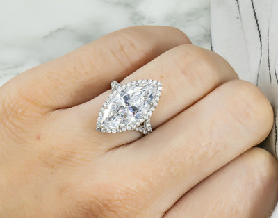Huge Ring For Best Deal Discount 6CT Marquise Lab Grown Diamond 14k White Gold
