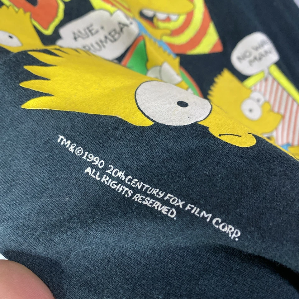Camiseta De Colección Años 90 Los Simpson Juvenil Mediana Desvanecida Estampado Pesado 16x23 M RARA Desteñida Foto 2 de 4