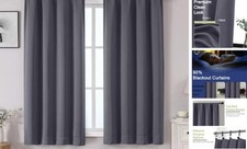 Sally Blackout Curtains for Bedroom 63 Inch 40"W x 63"L Pack of 2 Grey