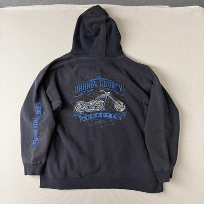 Orange County Choppers Hoodie Mens XL Gray Pullover Fleece Motorcycle Graphic