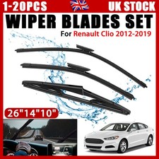 For Renault Clio 2012-2019 Front & Rear Windscreen Wiper Blades 26"14"10" Uk