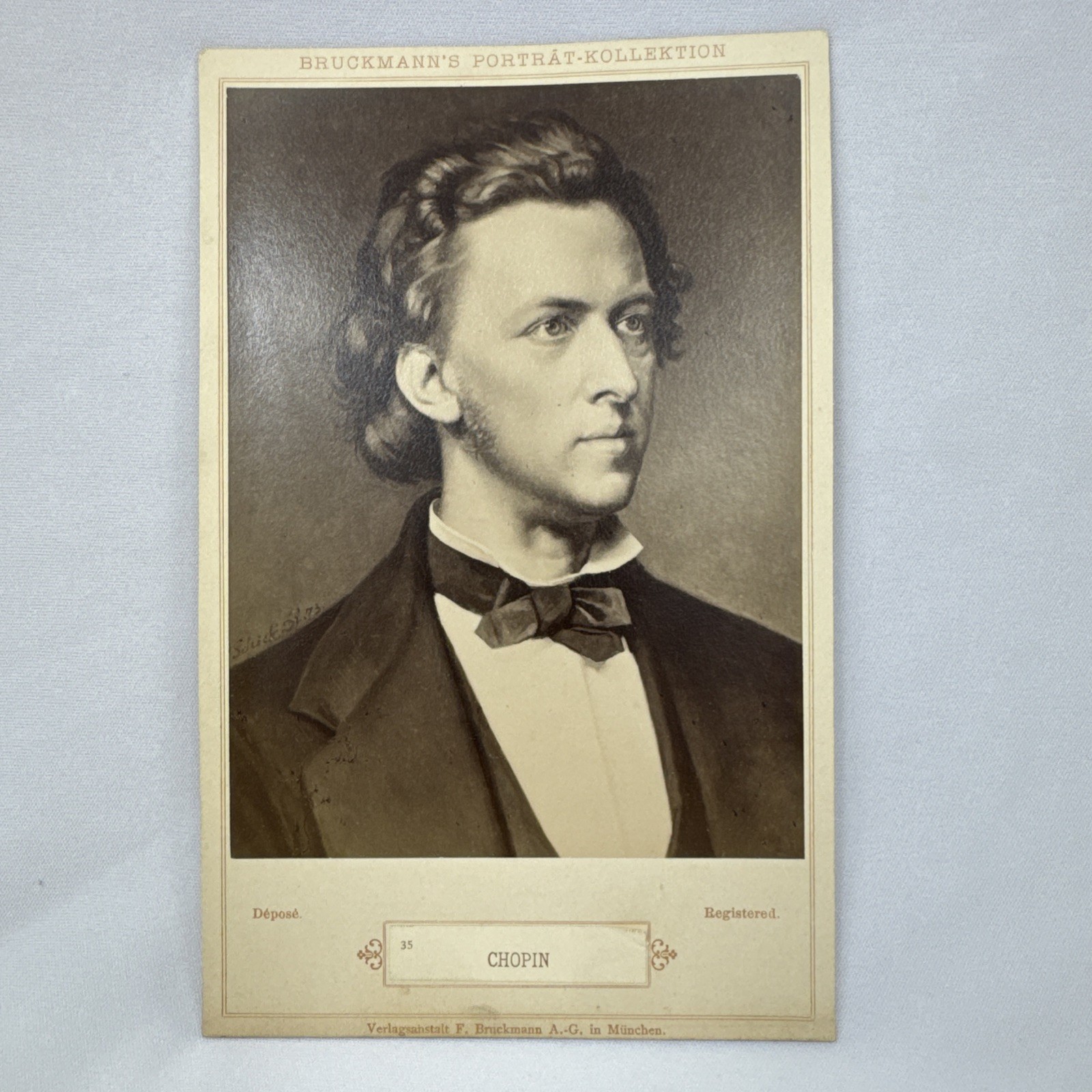 Frederic Chopin - Antique Cabinet Card Portrait - Bruckmann’s Collection