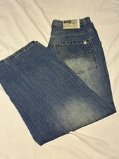 Vtg South Pole Jeans Blue Denim Wide Leg Baggy Stone Wash Faded Y2K Mens 34