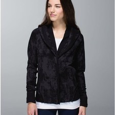 Lululemon To Class Jacket Sea Bed Black Deep Coal/Black Yoga Size 8