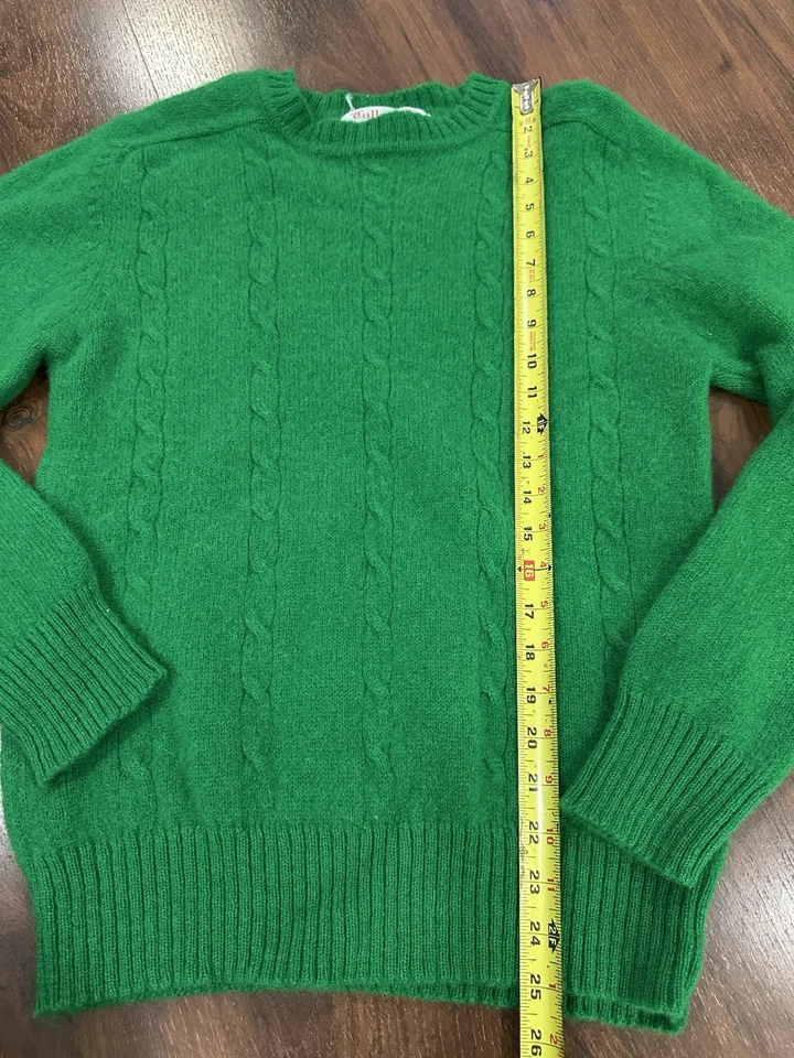 Vintage Tally Ho 100% Shetland Wool crewneck sweater Green color XL - Image 3 of 4