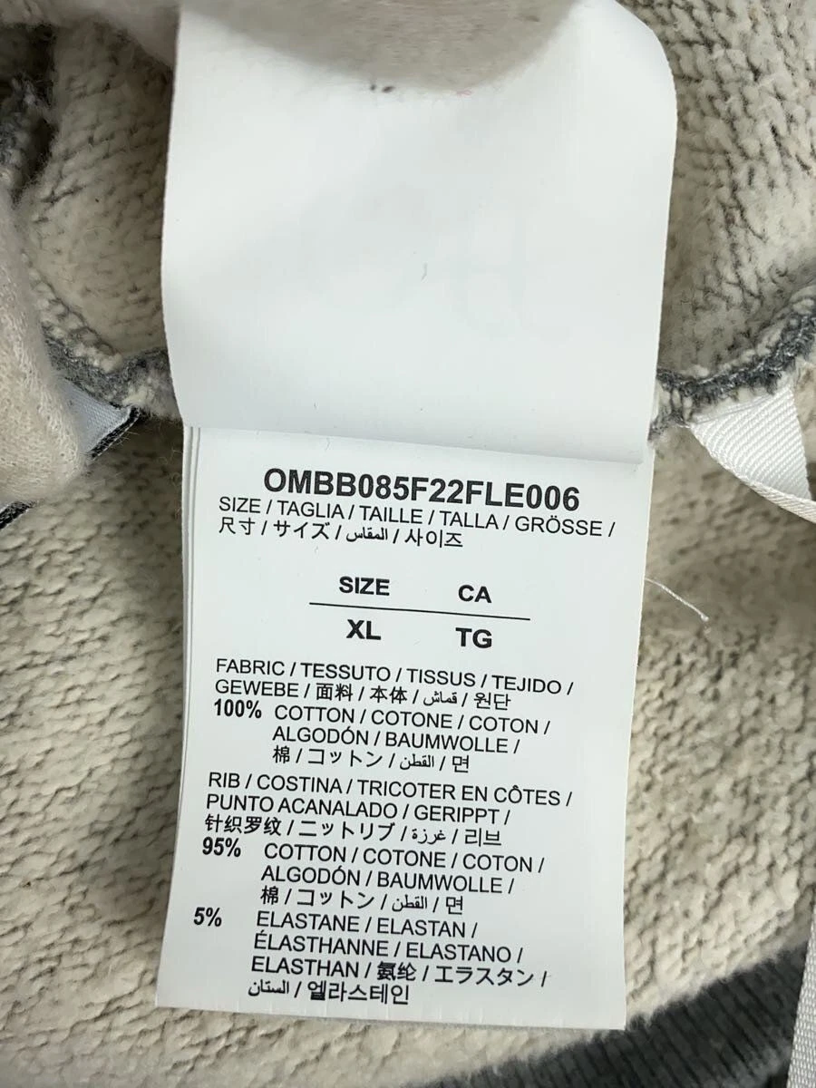 OFF WHITE Felpa con Cappuccio XL Cotone Grigio Stampa Ombb085f22fle006 Condizione