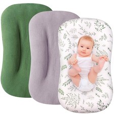 Muslin Baby Lounger Cover for Snuggle Me Lounger,3 Pack 100 Cotton Newborn B...