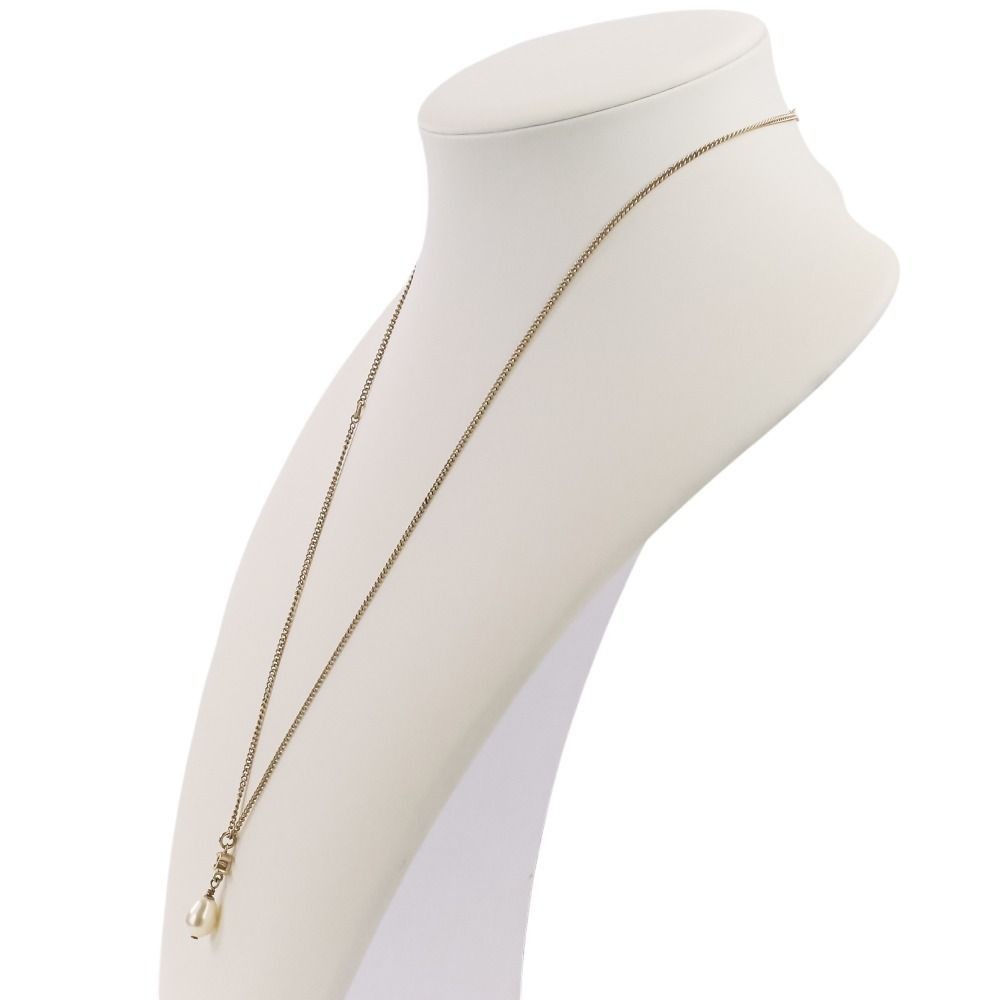 Gold Chain Color Code Chanel B13S Gold Color Pearl Chain Necklace 23.6 in 6.8g Coco Mark ...