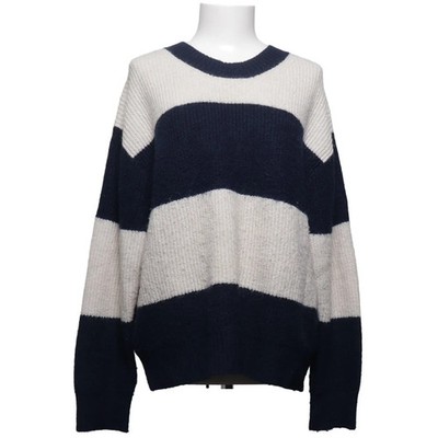 H&M, Strickpullover, Größe: M, Blau/Beige, Acryl/Elasthan/Polyester/Wolle #mdG