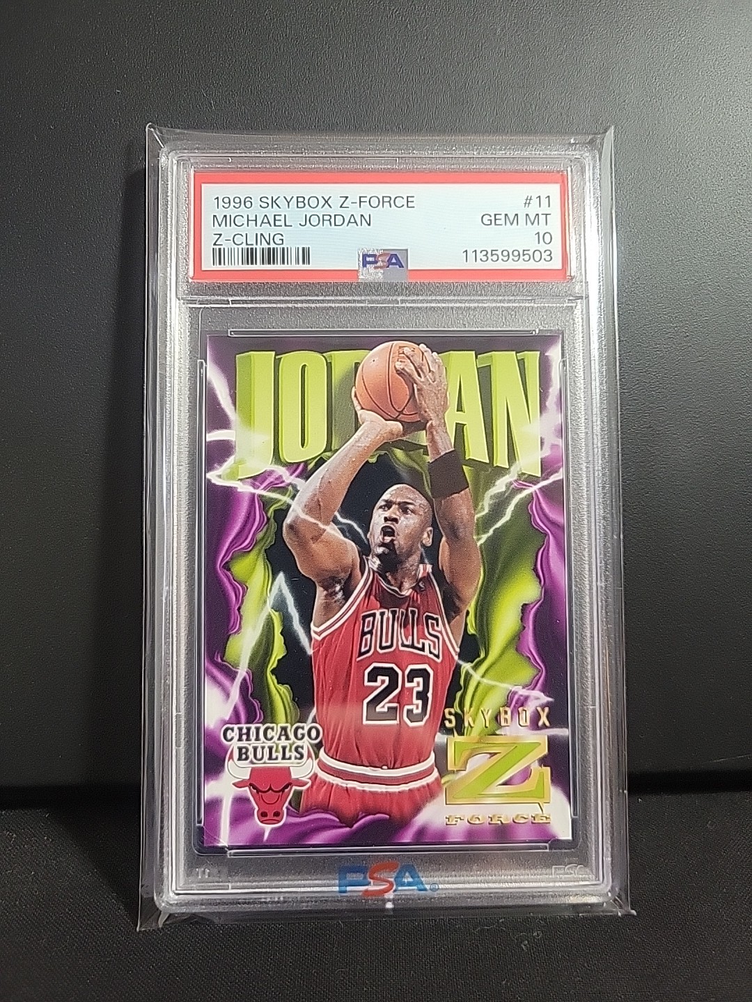 Michael Jordan 1996 Skybox Z-Force Z-Cling #11 PSA 10 GEM MINT Chicago Bulls 🐐