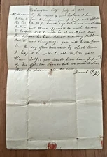 1816 Washington City stampless letter to Mrs. Elie Bradley New Haven Connecticut