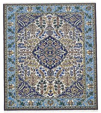 Handmade Hand Knotted Antique Hunting Qashmour Kashmour Wool Area Rug 7 x 5 Ft