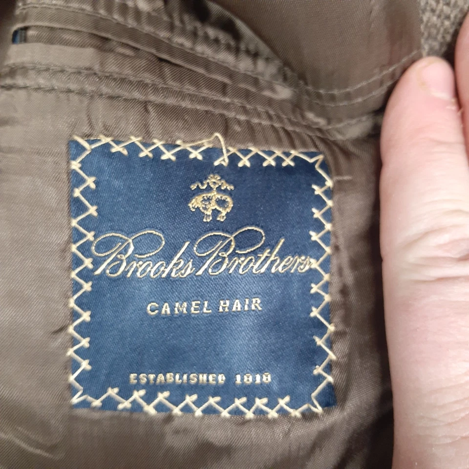 Brooks Brothers Men’s 45 R Blazer Sport Coat Jacket Camel Hair USA Made in Brown - Image 4 of 4