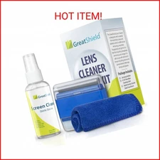 GreatShield Universal Screen Cleaning Kit, Microfiber Cloth + 2 Sided Brush + No