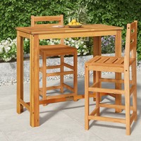 Bartisch Garten Massivholz Akazie Rustikal Rechteckig 120X60X105 Cm