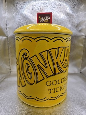 Silver Buffalo Willy Wonka & The Chocolate Factory Golden Ticket Cookie Jar!