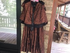 Ladies Reproduction Dress With Jacket, Headband And Scarf Civil War Period M