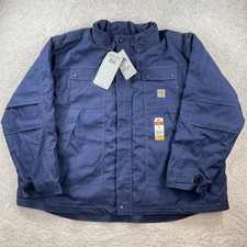 Carhartt FR Mens 4XL Quick Duck Full Swing Insulated Coat Navy Blue OJ2182-FRM