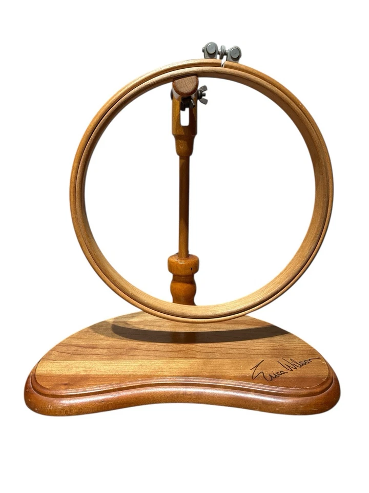 Erica Wilson 10”Adjustable Wooden Quilting/Needlework Frame Standing Hoop Crafts - Image 2 of 4