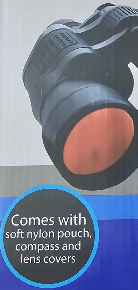 BINOCULARS with Soft Nylon Pouch, Compass and Lens Covers GREAT FOR OUTDOORS - Image 2 of 4