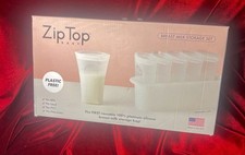Zip Top Baby Reusable Breast Milk Storage Set with Freezer Tray No Plastic