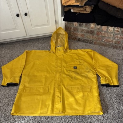 Carhartt イエローナイロンジャケット S Carhartt PVC Surrey Jacket Men XL Yellow Fishing Rain Coat
