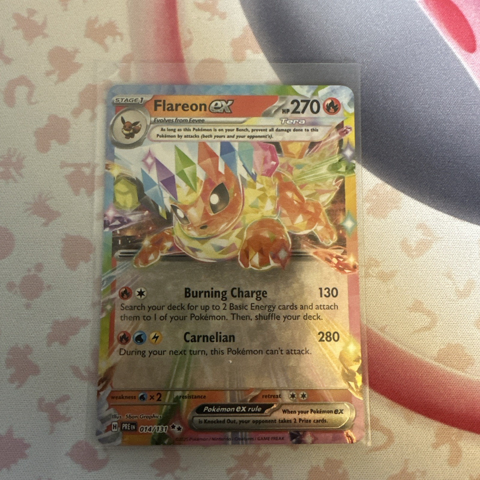 Flareon Ex 14/131 - Prismatic Evolutions - DOUBLE RARE HOLO- 2025 Pokémon Card