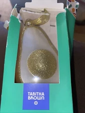 Tabitha Brown Glass Avocado Ornament Gold Glitter Holiday Decor Damaged Box