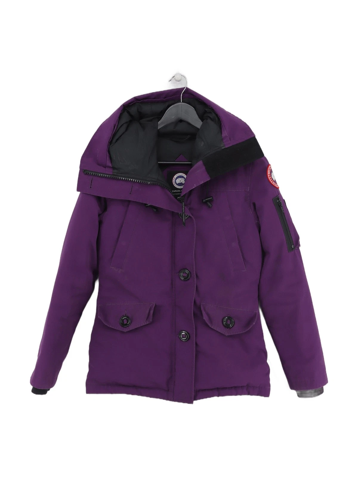 Cappotto donna Canada Goose XS viola poliestere con soprabito in cotone