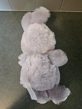 Hugfun Grey Bunny Stuffed Animal Plush Rabbit Ears Great Pink Bowtie  12"