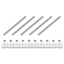 5Pcs Fully Threaded Rod, M5 x 90mm 304 Stainless Steel with Nuts Washers