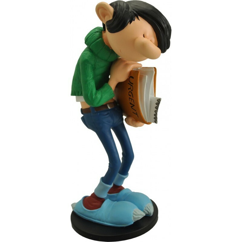 Figurine Gaston dossier urgent Plastoy Collectoys 00311 en résine de 17 cm