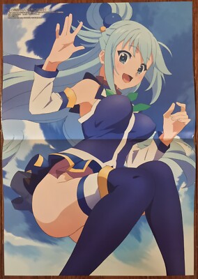 Double Sided Anime Poster: Konosuba Aqua, Undefeated Bahamut Chronicle 