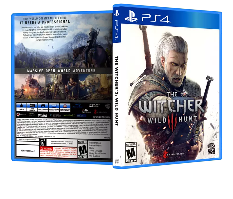 stakåndet Vænne sig til Forbipasserende The Witcher 3: Wild Hunt - Replacement PS4 Cover and Case. NO GAME!! | eBay