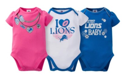 NFL Detroit Lions Baby-Girls Pack Short Sleeve Bodysuit