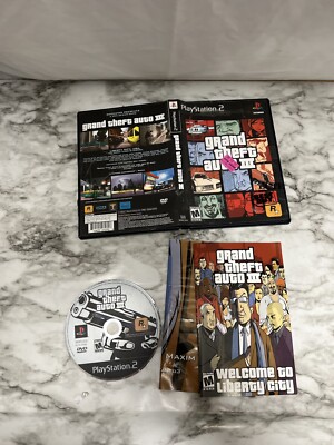 GTA III Grand Theft Auto 3 - Playstation 2 PS2 - complet + carte